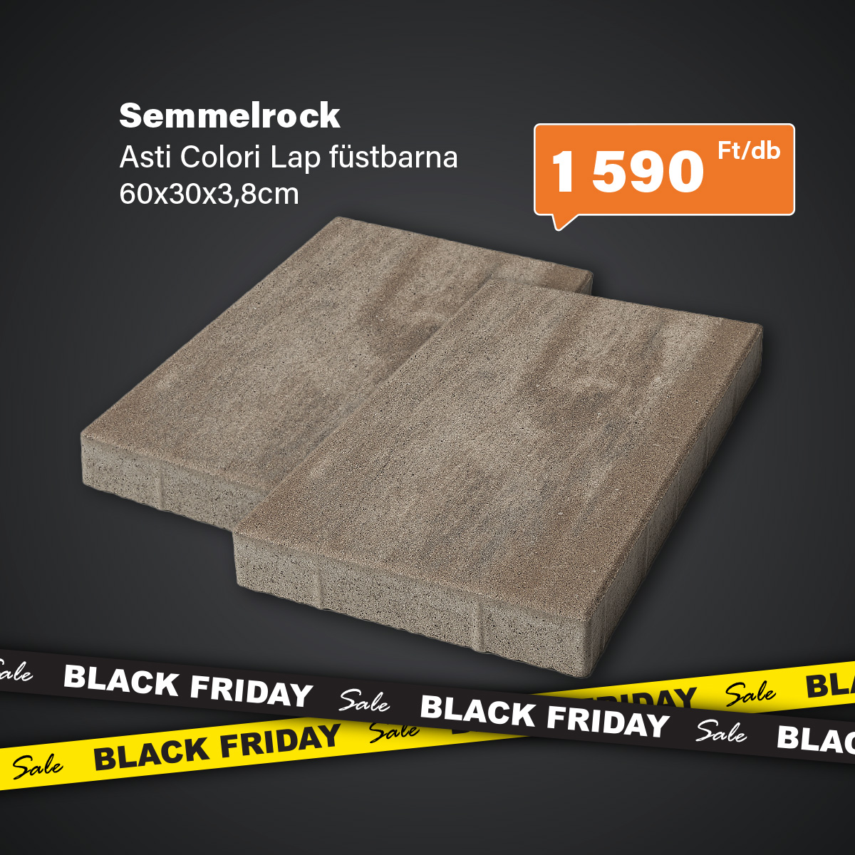 Semmelrock Asti Colori Lap füstbarna 60x30x3,8 cm