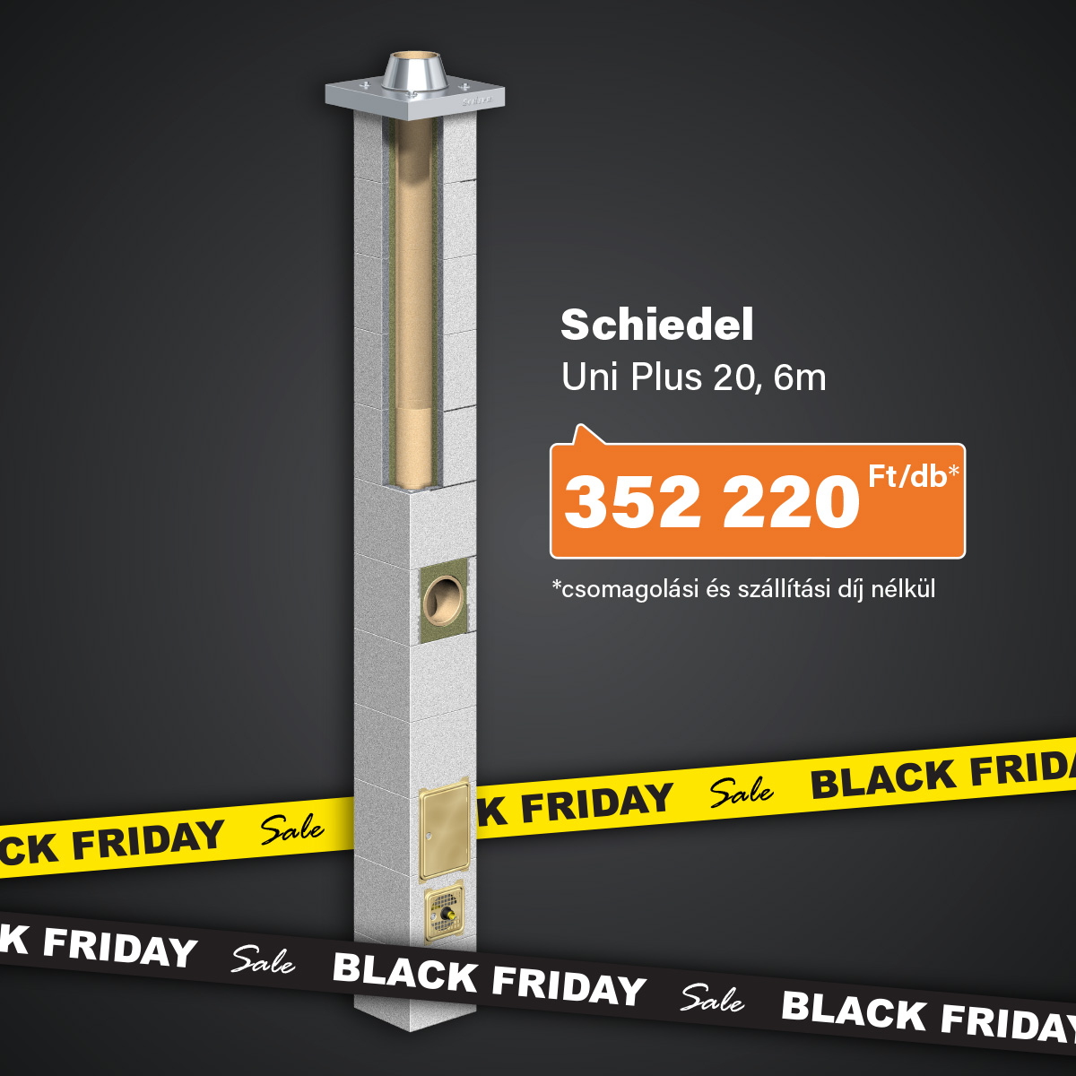 Schiedel Uni Plus kéményrendszer 20-as kürtőátmérővel 6 méteres magassággal
