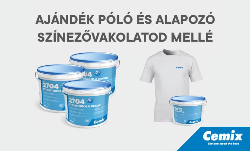 AJÁNDÉK PÓLÓ ÉS ALAPOZÓ SZÍNEZŐVAKOLATOD MELLÉ