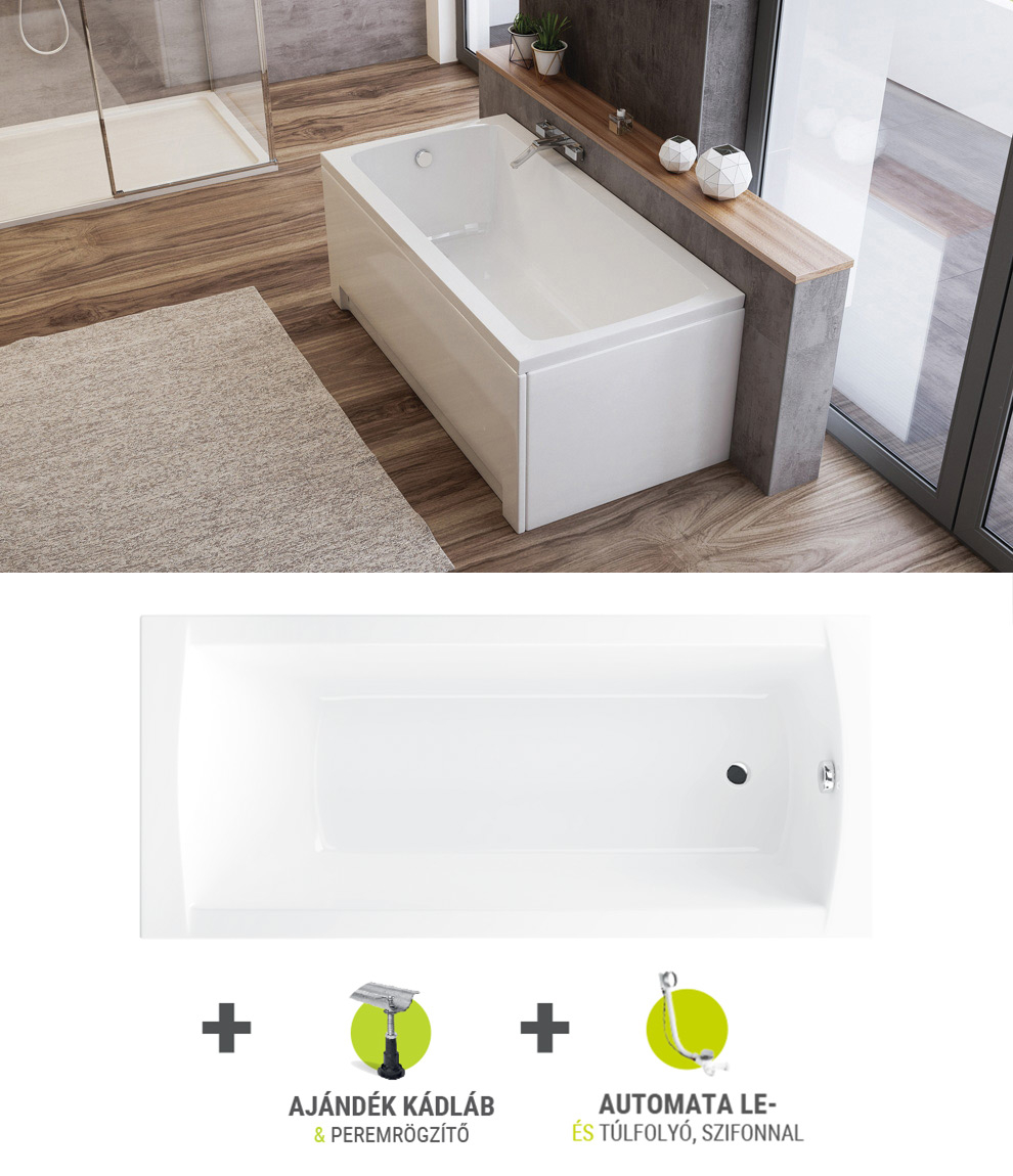 M-Acryl VIVA egyenes akril kád