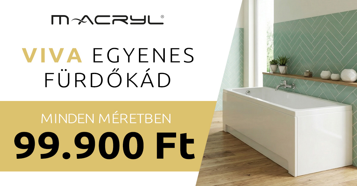 M-Acryl VIVA egyenes akril kád