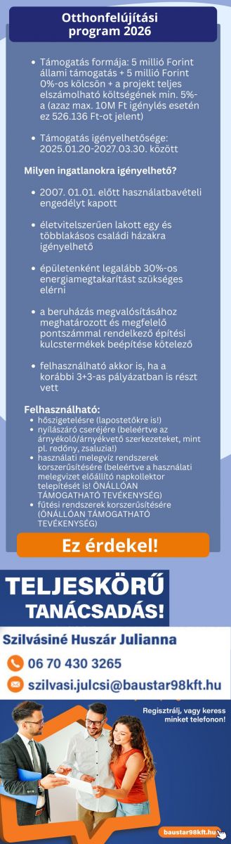 Otthonfelújítási program 2026