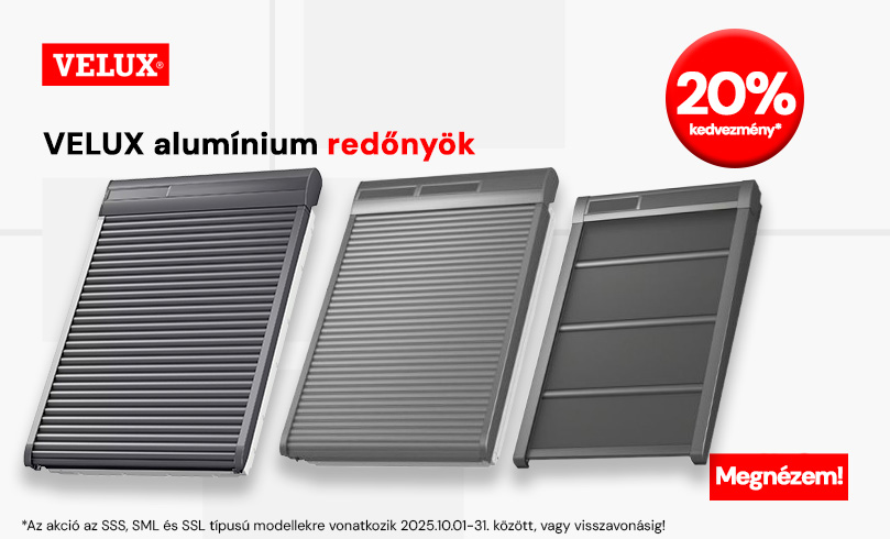 VELUX hővédő-fényzáró redőnyök 2025.10.01-31.