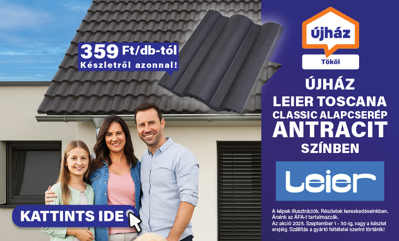 Szeptemberi régiós OP - (ÚjHáz) LEIER Toscana Classic antracit cserép